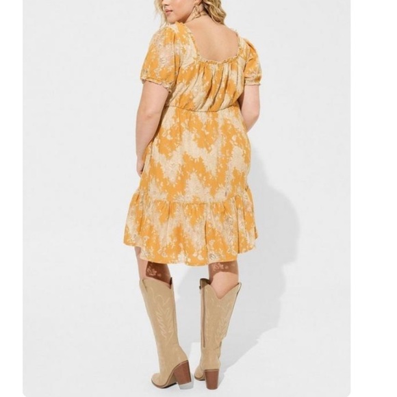 TORRID NWT Mini Two Tone Lace Tiered Babydoll Dress - Picture 2 of 5